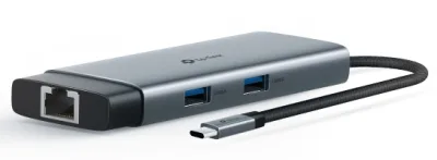 DOCKING STATION TP-Link, porturi USB: USB 3.0x2 + USB-C PDx1, USB-C x 1, 1 x HDMI, RJ-45 Gigabit x 1 conectare prin USB Type-C,lungime cablu 10 cm, gri, "UH6120C" (timbru verde 0.8 lei)