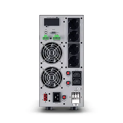 UPS CYBER POWER Online dubla conversie cu Sinusoida Pura, slim tower, 3000VA 2700W, 2xIEC C13 4xSchuko, 6x 12V/9Ah, USB,RS232, Slot SNMP, GreenP, seria OLS, "OLS3KECR" (timbru verde 32 lei)