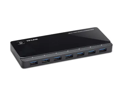 Hub USB TP-Link UH720, USB-A, 7 porturi, Negru