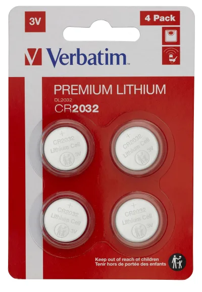 BATERIE VERBATIM, butoni (CR2032), 3V litiu, 4 buc., "49533" (timbru verde 0.04 lei)