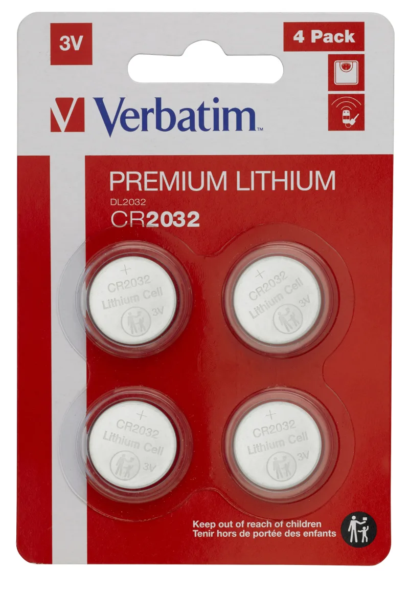 BATERIE VERBATIM, butoni (CR2032), 3V litiu, 4 buc., "49533" (timbru verde 0.04 lei)