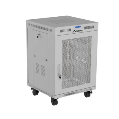 Dulap rack 19" perete 15U/600X800 (FLAT PACK) WITH MESH DOOR LCD, self- assembly, greutate maxima suportata 1200 kg, RAL color RAL7035, gri
