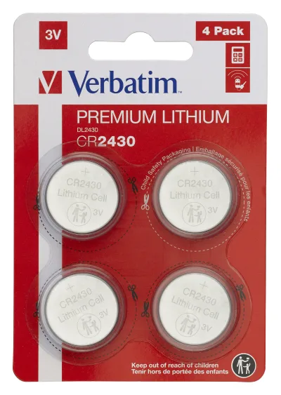 BATERIE VERBATIM, butoni (CR2430), 3V litiu, 4 buc., "49534" (timbru verde 0.04 lei)