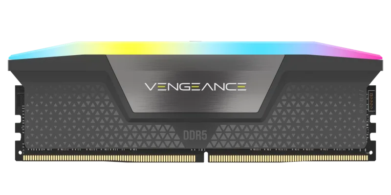 Corsair Memorie DDR5, 16GB, 5600MT/s, C40, 1.25V, AMD/Intel, Gri, RGB, VENGEANCE "CMH16GX5M1B5600Z40"