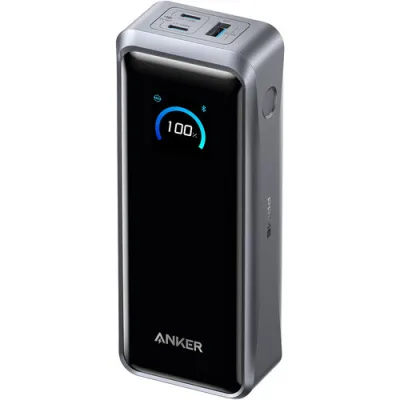 POWER BANK Anker "Prime" 26.250 mAh, 300W PowerIQ 4.0, 2 x USB-C, 1 x USB-A, afisaj LED, conectare Bluetooth, control prin app, 600, gri, "A110AH11" (timbru verde 0.98 lei) - 194644239299