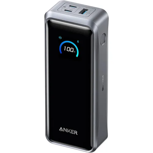 POWER BANK Anker "Prime" 26.250 mAh, 300W PowerIQ 4.0, 2 x USB-C, 1 x USB-A, afisaj LED, conectare Bluetooth, control prin app, 600, gri, "A110AH11" (timbru verde 0.98 lei) - 194644239299