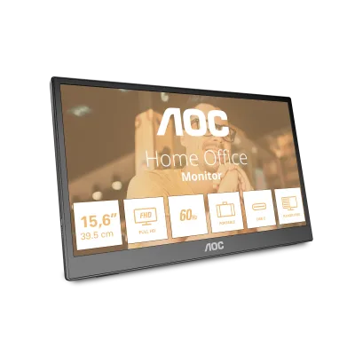 Monitor Consumer AOC 16T3EA, 15.6", 1920 x 1080 pixeli, Black, 3 ani Garantie