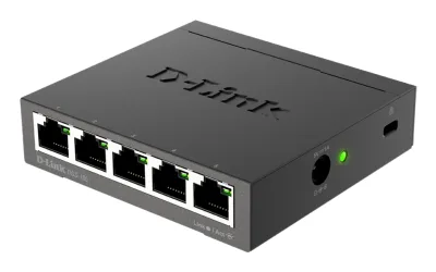 SWITCH D-LINK  5 porturi Gigabit. carcasa metalica, "DGS-105" (timbru verde 2 lei)