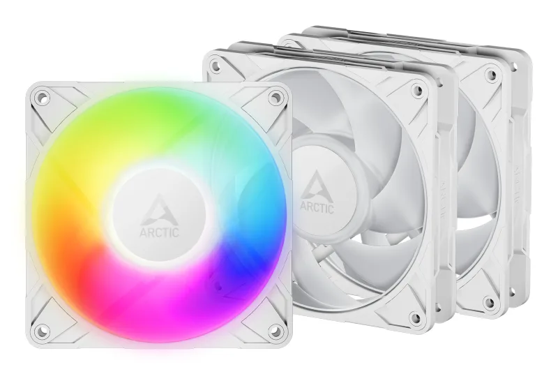Set 3 ventilatoare Arctic "P12 Pro A-RGB (White) - 3 Pack", 120mm, 600 - 3000 RPM, FDB, 77 cfm, 4-Pin Fan Plug + 4-Pin Socket, lungime cablu 400 mm + 80 mm Daisy-Chain, alb, "ACFAN00326A" (timbru verde 0.54lei) - 4895265000683
