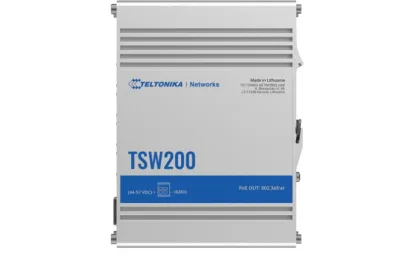 TELTONIKA INDUSTRIAL 8Port Unmanaged POE TSW200, Interfata: 8 x ETH ports, 10/100/1000 Mbps, supports auto MDI/MDIX crossover, 2 x SFP ports, Standarde wireless: 802.3i, 802.3u, 802.3ab, 802.3x, 802.3az, 802.3ad, Porturi POE: 1-8, Buget POE: 240W,