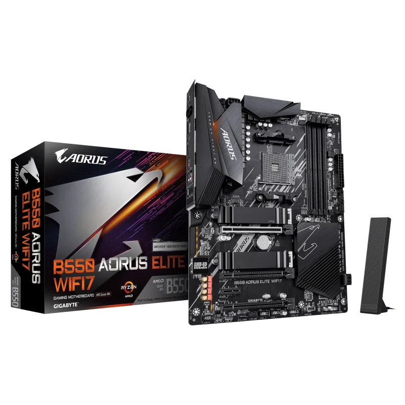Placa de baza Gigabyte B550 AORUS ELITE WIFI7, Socket AM4, DDR4, ATX