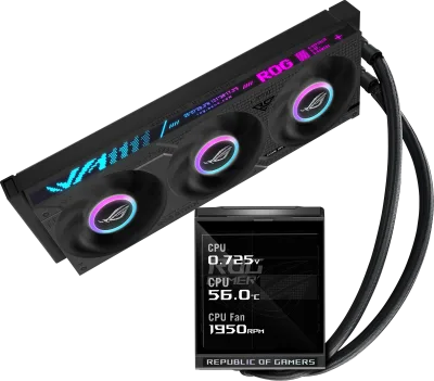 Cooler Procesor ASUS ROG Strix LC IV 360 ARGB LCD, Lichid, 12 cm, 3 ventilatoare, aRGB