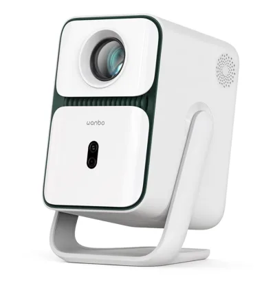 Videoproiector Portabil, Wanbo T2 Ultra, Android TV 11, 500 ANSI, Rezolutie nativa 1080P, Suport rotativ la 120°, Focus automat si corectie trapezoidala, Evitarea obstacolelor, Dimensiune de proiectie 45-140', WiFi dual-band, Difuzor 2*5W