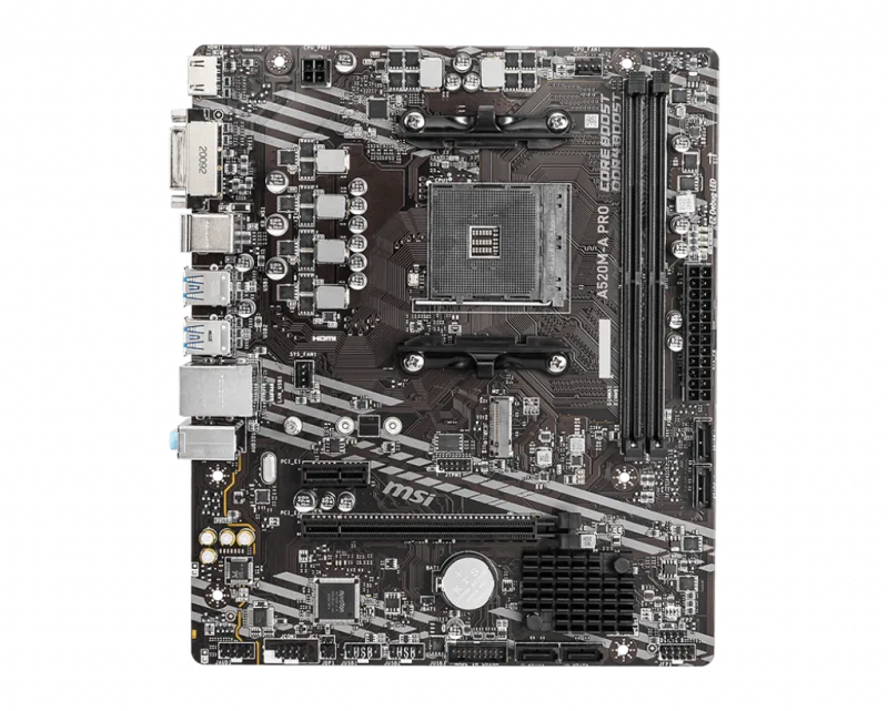 Placa de baza MSI A520M-A PRO, Socket AM4, DDR4, Micro-ATX