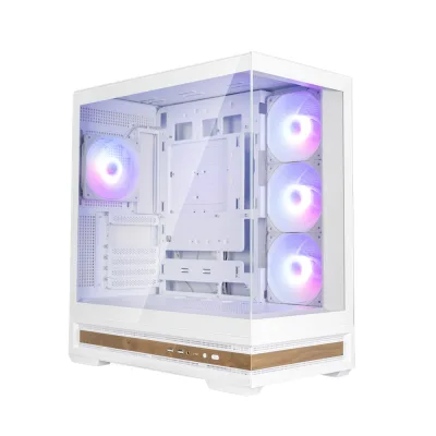 CARCASA Zalman "P40 NAMU", middle tower, gaming, fara sursa, suporta 10xfan, 4xfan inclus, PSU shroud, afisaj electronic, USB Type-C x 1, USB 3.1 gen1 x 2, audio+mic, 7 sloturi expansiune, alb, "P40 NAMU White" (timbru verde 0.32lei)