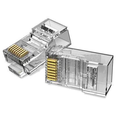 Mufe RJ45 UTP Vention, Cat. 5e, 100 buc per punga, AWG 23-26, conectori auriti, transparent, "IDBR0-100" (timbru verde 0.08 lei) - 6922794744141
