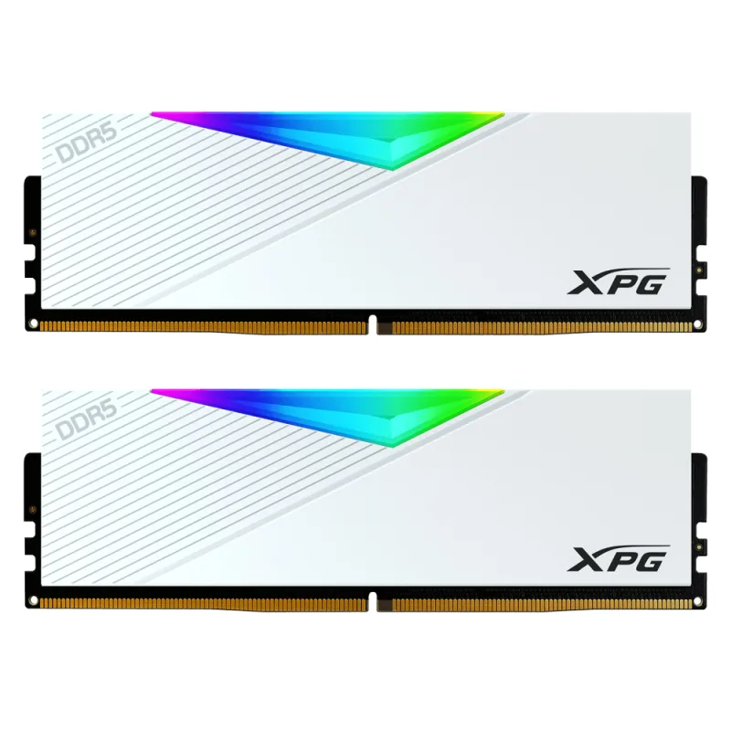 Memorie DDR Adata - gaming DDR5 32GB, frecventa 6400MHz, latenta CL32, 16GB x 2 module, radiator alb, iluminare RGB, XPG LANCER RGB "AX5U6400C3216G-DCLARWH"