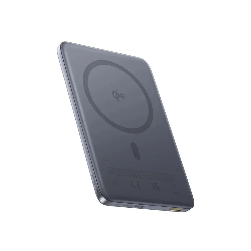 POWER BANK Baseus PicoGo AM41 Ultra-Slim, 10000mAh, 27W, prindere magnetica incarcare wireless Qi2, 15W, 1 x USB Type-C, include cablu USB Type-C la USB Type-C 30cm, gri, "E0027200" (timbru verde 0.98 lei) - 6932172691424