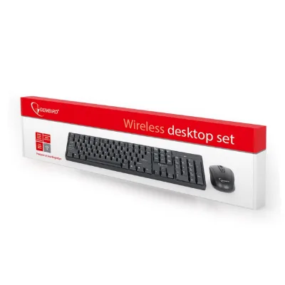 KIT wireless GEMBIRD, tastatura wireless 104 taste + mouse wireless 1000dpi, 4 butoane, rotita scroll, black "KBS-W-01" (timbru verde 0.8 lei)