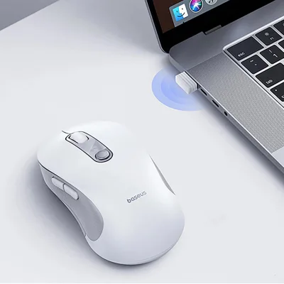 MOUSE Baseus F02 PC sau NB wireless, 2.4Ghz, optic, 800/ 1200/1600 dpi, click silentios, butoane/scroll 4/1, alb, "B0203302" (timbru verde 0.18 lei) - 6932172693404