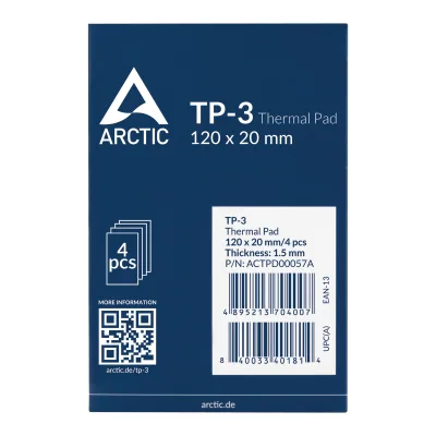 PAD termic ARCTIC TP-3 120x20mm, 1.5mm - 4 Pack,"ACTPD00057A"