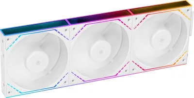 Set 3 ventilatoare Thermalright "TL-M12QRW", 120mm, 1500 RPM, S-FDB Bearing, 47.6 CFM, LED ARGB, 4pin PWM, alb, "TL-M12QRW-3" (timbru verde 0.54lei)