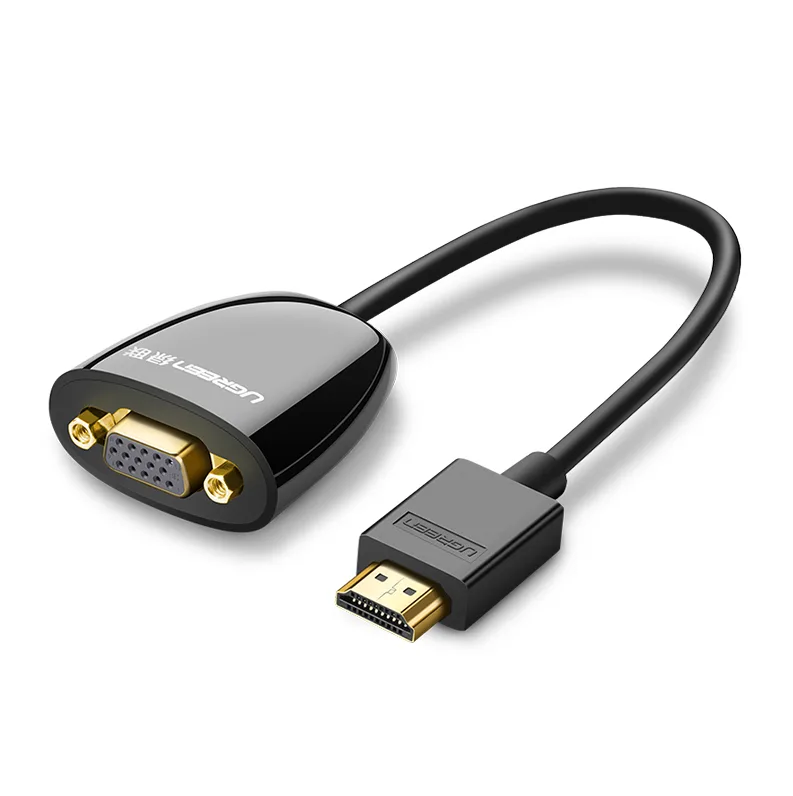 CABLU video Ugreen, "MM105" HDMI (T) la 1 x VGA (M) 1920x1080 la 60Hz fara sunet, lungime 0.15m, negru "40253" (timbru verde 0.08 lei) - 6957303842537