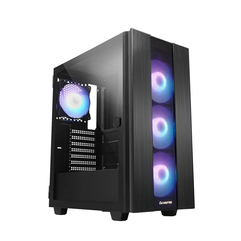CARCASA Chieftec "HUNTER 2", Middle Tower,ATX fara sursa, sticla securizata,4xfan ARGB,USB 3.2 gen 1x1,USB Type-Cx1, ack 3.5mm,mesh pt. filtrare praf,HUB, fan ctr, "GS-02B-OP" (timbru verde 0.08 lei)