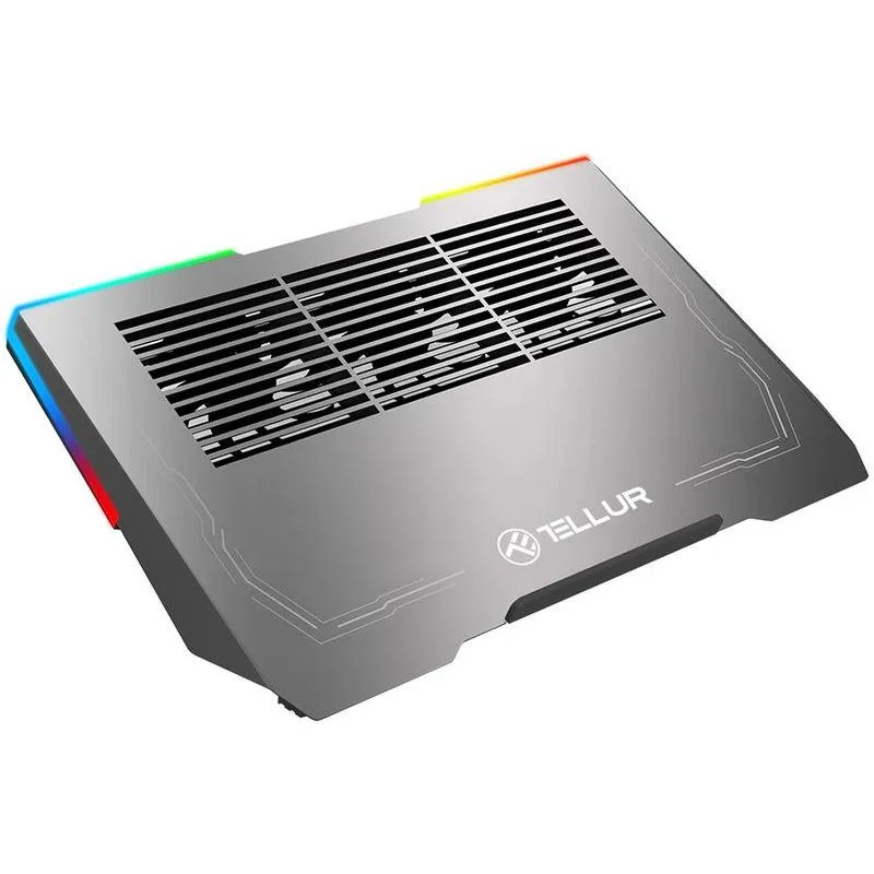 Stand/Cooler notebook TELLUR Shade, pana la 17 inch, 3 ventilatoare, Argintiu