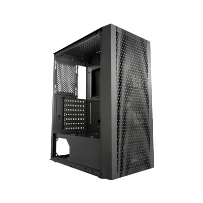 CARCASA PCCOOLER, Middle Tower, ATX, fara sursa, sticla securizata, 4 x fan +controller incluse, iluminare ARGB, negru, USB 3.2 gen 1 x 1, USB 2.0 x 2, mic, audio, #MA100 MESH-C"