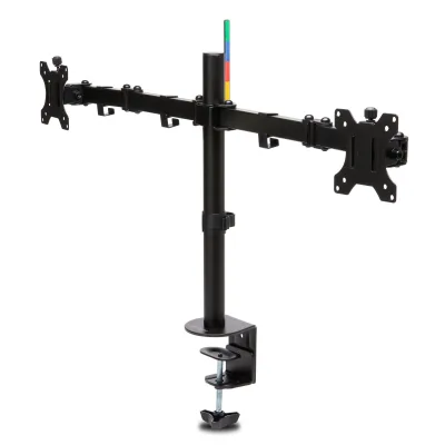 SUPORT de birou KENSINGTON, pt 2 TV/monitor plat, diag. max 32 inch, rotatie, inclinare, pivotare, orizontala, verticala, totala, max 8 Kg, "K55409WW"