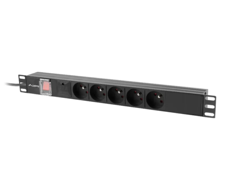 Unitate distributie alimentare PDU 19", 1U, 10A, 5 prize , negru, C14