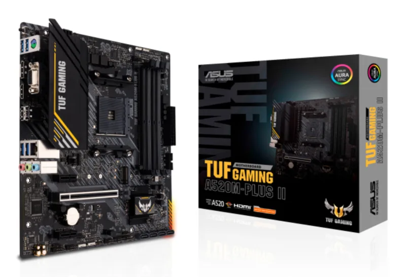 Placa de baza Asus TUF GAMING A520M-PLUS II, AM4, DDR4, mATX, Negru "TUF GAMING A520M-PLUS II"