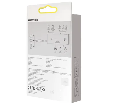 DOCKING Station Baseus Lite, conectare PC USB Type-C, USB 3.0 x 2, USB Type C x 1, HDMI x 1/4K/30Hz, card reader SD/microSD, negru "WKQX050001" (timbru verde 0.18 lei) - 6932172606329