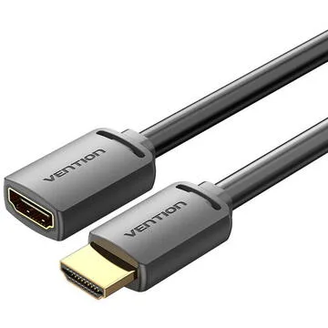 Cablu video Vention, HDMI(T) la HDMI(M), 2m, rezolutie maxima 4K la 60Hz, conectori auriti, cupru, invelis PVC, negru, "AHCBH" (timbru verde 0.18lei) -  6922794766877