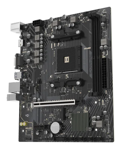 Placa de baza Sapphire "A520M-E", skt. AM4, chipset AMD A520, mATX, 2 x DDR4 max. 64 GB, USB 3.2 gen 1 -A x 2, USB 2.0 x 1, 4 x SATA, 1 x M.2, PCIe 3.0, HDMI, VGA, "52119-04-40G"