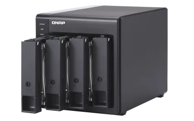 Extensie USB QNAP TR-004 4-Bay, 2.5/3.5 SATA 3Gbps HDD (compatibile cu SATA 6Gbs/, 3Gb/s, neincluse), 1xUSB3.0 (type-c), tower, PSU adaptor 65W, garantie 2 ani