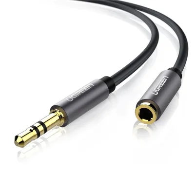 CABLU audio Ugreen, "AV118" stereo 3.5 mm jack (T) la 3.5 mm jack (M), 1 m, conectori auriti, negru "10592" (timbru verde 0.18 lei) - 6957303815920