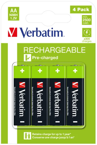 ACUMULATOR VERBATIM AA  (R6) 4 BUC. "49517" (TIMBRU VERDE 0.32 LEI)