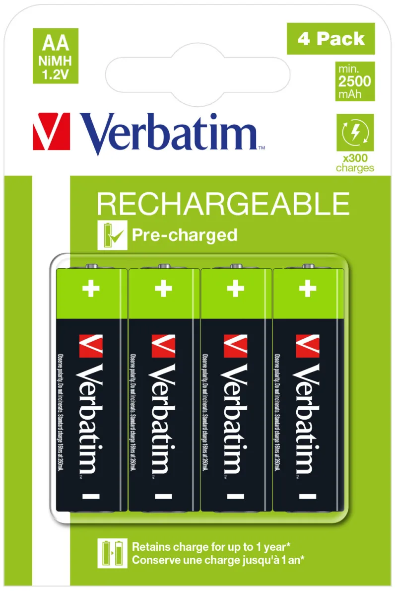 ACUMULATOR VERBATIM AA  (R6) 4 BUC. "49517" (TIMBRU VERDE 0.32 LEI)