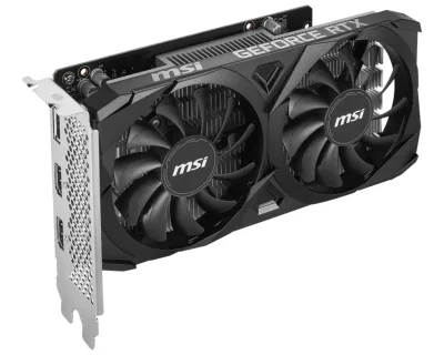MSI Video Card Nvidia GeForce RTX 3050 VENTUS 2X E 6G OC, 6GB GDDR6, 96bit, Boost: 1492 MHz, PCIe 4.0, 1x DP 1.4a, 2xHDMI 2.1a, RAY TRACING, Dual Fan, 300W, 3Y "RTX_3050_VENTUS_2X_E_6G_OC"