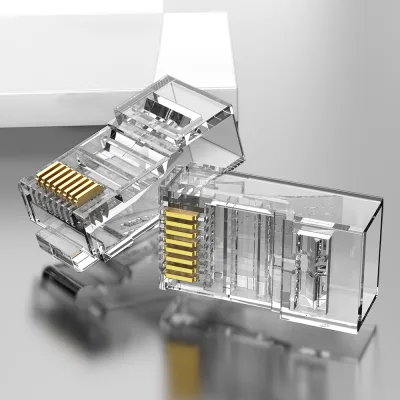 Mufe RJ45 UTP Vention, Cat. 5e, 100 buc per punga, AWG 23-26, conectori auriti, transparent, "IDBR0-100" (timbru verde 0.08 lei) - 6922794744141
