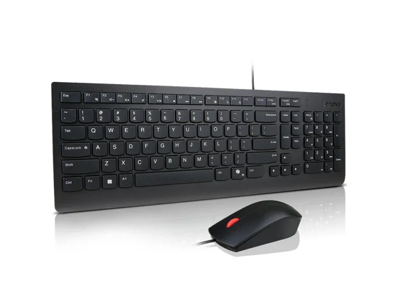 Mouse LENOVO Essential Wired Combo, 1600 dpi, Negru