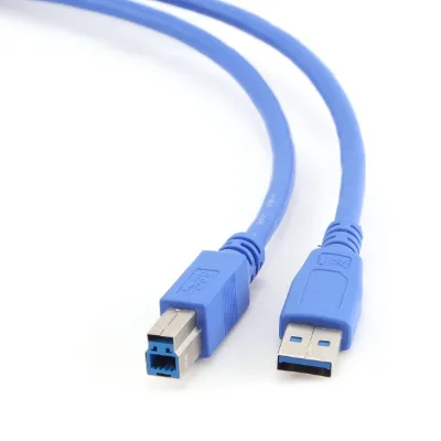 CABLU USB GEMBIRD pt. imprimanta, USB 3.0 (T) la USB 3.0 Type-B (T), 3m, conectori auriti, albastru, "CCP-USB3-AMBM-10" (timbru verde 0.18 lei)
