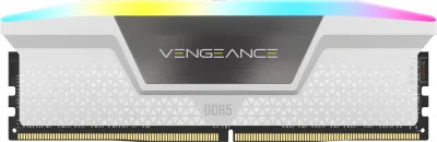 Corsair Memorie DDR5, 32 GB, KIT 2 x 16 GB, 6000MT/s, C30, 1.4V, Alb, VENGEANCE RGB "CMH32GX5M2B6000Z30W"