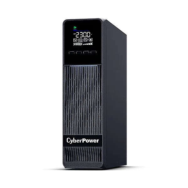 UPS CYBER POWER Online dubla conversie cu Sinusoida Pura, slim tower, 1000VA 900W 1xIEC C13 2xSchuko, 2x 12V/9Ah, USB,RS232, Slot SNMP, GreenP, seria OLS, "OLS1KECR" (timbru verde 11 lei)