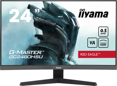 IIYAMA Monitor LED GC2480HSU-B1 23.6" VA Curved 1920 x 1080 180Hz 300 cd/m 3000:1 HDMI DP USB HUB Tilt "GC2480HSU-B1" (timbru verde 7 lei)