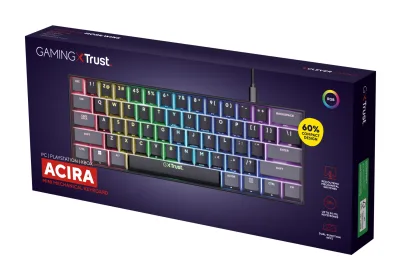TRUST GXT 867 ACIRA 60% MINI GAMING KEYBOARD US "24882" (timbru verde 0.8 lei)
