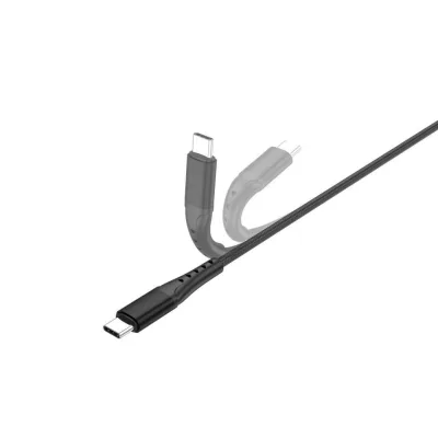 Cablu Lemontti Bending Aluminum Fast Charge, USB A/ USB C, 2m, Negru