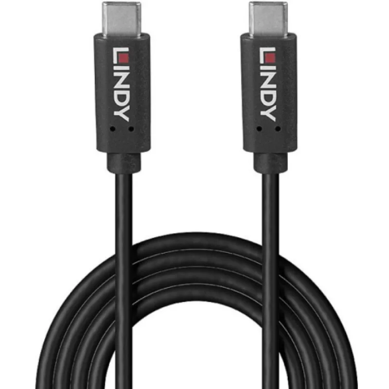 Cablu Lindy 8m USB C to C, latime de banda suportata 10Gbps, PD 5A/20V (100W), Maximum Resolution: UHD 8K 7680x4320@60Hz with DSC including 4K 4096x2160@120Hz, negru